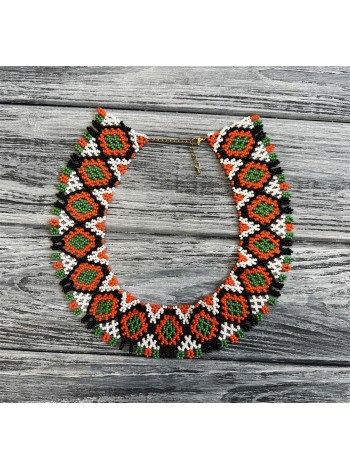 Кольє-силянка із чеського бісеру HatynkaUA Necklace намисто ручної роботи до вишиванки (SUN999_42)