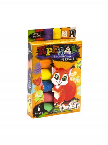 Крейда для малювання на асфальті Dankotoys 6 кольорів (MEL-01-04U)