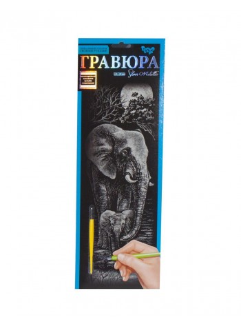 Гравюра Silver Metallic Слон B2 Dankotoys (ГР-В2-02-06с)