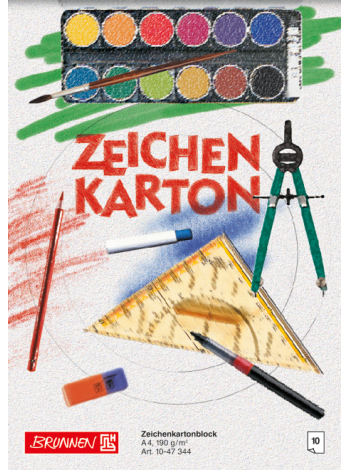 Альбом для малювання А4 Brunnen клеєний блок обкладинка офсетний картон 190 г/м2 10 аркушів (1047344)