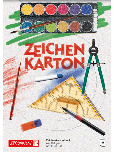 Альбом для малювання А4 Brunnen клеєний блок обкладинка офсетний картон 190 г/м2 10 аркушів (1047344)