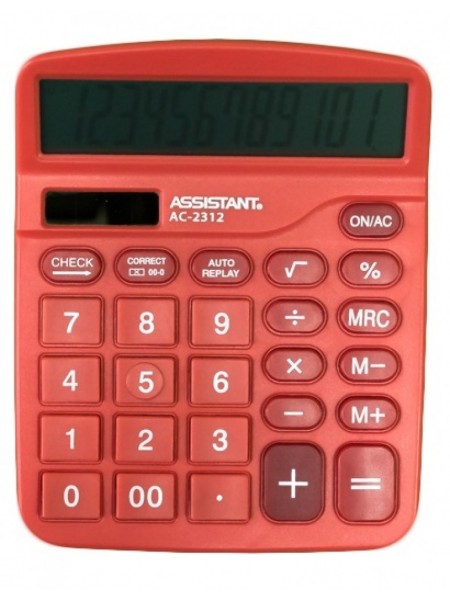 Калькулятор ASSISTANT АС02312 red 12 розрядів Червоний