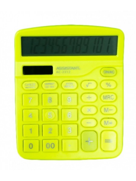 Калькулятор ASSISTANT АС02312 yellow 12 розрядів Жовтий