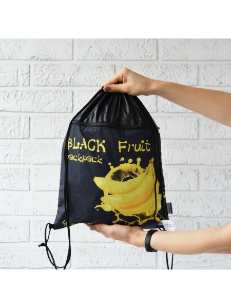 Рюкзак-сумка для одягу та взуття 4Profi "Frutti" 43х33 Чорно-жовтий 46099