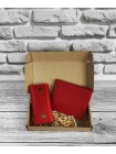 Подарунковий набір DNK Leather No3 портмоне + ключниця 18х10х3,5 см Червоний