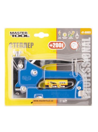 Степлер пружинний MASTERTOOL для скоби 4-14 мм 11.3х0.7 мм плавне регулювання сили удару корпус метал