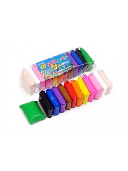 Легкий застигальний пластилін 5D (Super light clay або modelin) для ліплення та моделювання 12 кольорів