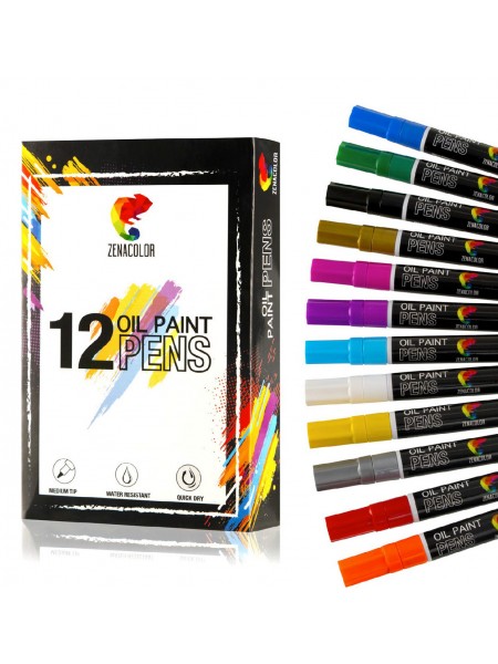 Олійні маркери ZENACOLOR набір 12 кольорів (YV-MPM012)