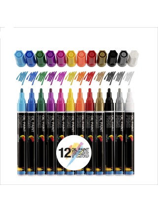 Олійні маркери ZENACOLOR набір 12 кольорів (YV-MPM012)