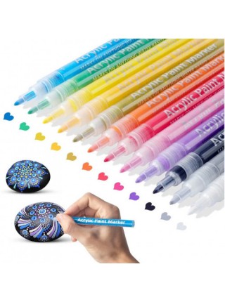 Набір акрилових маркерів STA для малювання на різних поверхнях 24 кольори