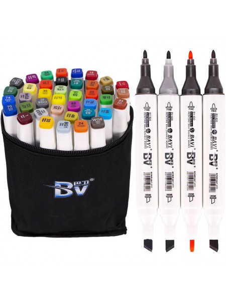 Набір скетч-маркерів Bavi BV800-40 40 кольору спиртові двосторонні маркери 15 см