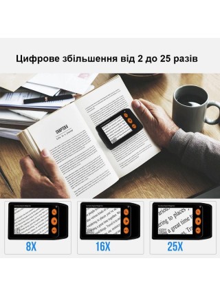Портативна електронна цифрова лупа 2X-25X з 3,5" екраном Eyoyo YS008 біла (100814)