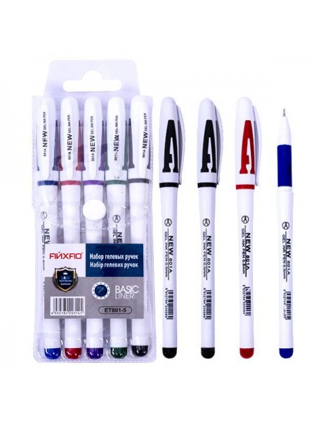 Набір ручок гелевих COLOR-IT 801A-5 Original 5 кольорів