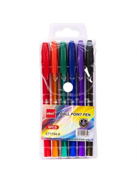 Набір кулькових ручок "Ellott" ET1194-6 6 кольорів