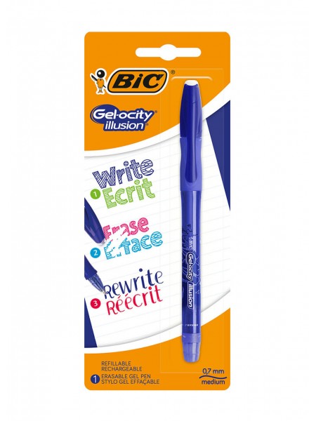 Гелева ручка BIC Gelocity Illusion Синя 0.7 мм (3086123425958)
