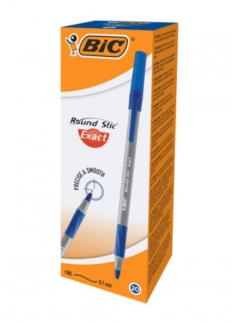 Набір кулькових ручок BIC Round Stic Exact 20 шт Синій (3086123340879)