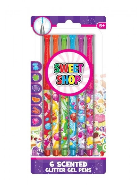 Набір ароматних гелевих ручок Sweet Shop Гліттер 6 кольорів (42094)