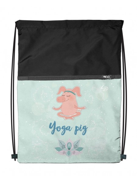 Рюкзак-сумка для одягу та взуття 4Profi Seasons "Yoga Pig" 43х33 М'ятний 45333