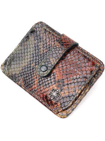Візитниця з натуральної фактурної шкіри під змію KARYA 20958 Різнобарвний