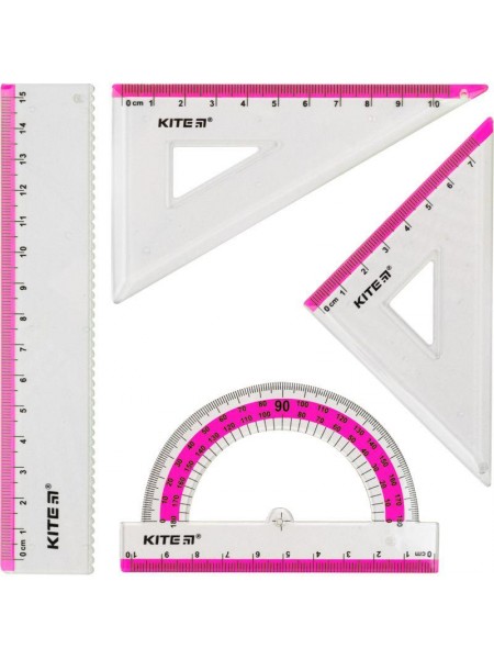 Набір лінійок Ruler Set рожевий Kite (K17-280-10)