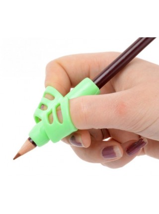 Тримач насадка на ручку для корекції листа SUNROZ навчальний тренажер для формування почерку M1 Зелений