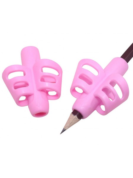 Тримач насадка на ручку для корекції листа SUNROZ навчальний тренажер для формування почерку M2 Рожевий