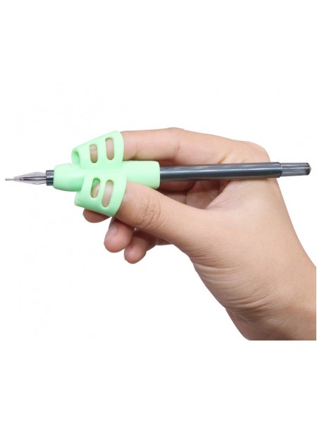 Тримач насадка на ручку для корекції письма SUNROZ навчальний тренажер для формування почерку M4 Зелений