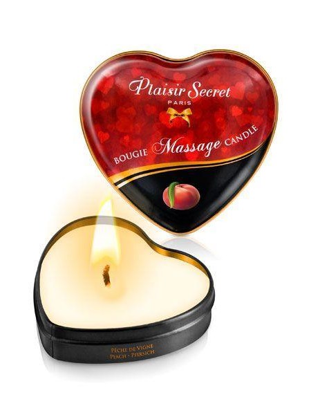 Масажна свічка серце Plaisirs Secrets Peach 35 мл (SO1872)