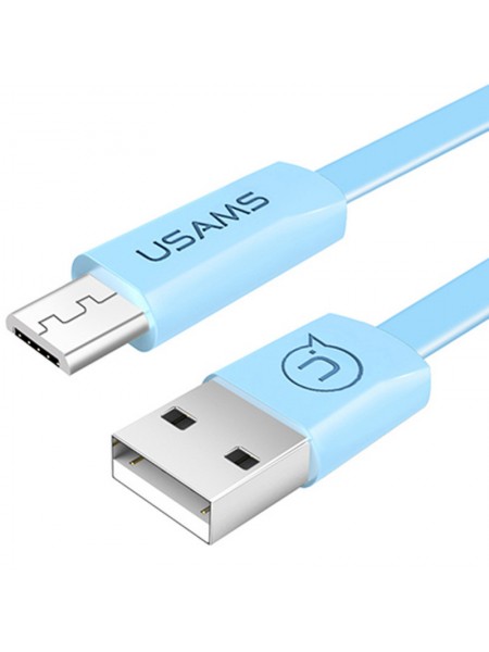 Дата кабель USAMS US-SJ201 USB to MicroUSB 2 A (1.2 m) (Блакитний) 746840