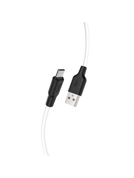 Дата кабель Hoco X21 Plus Silicone MicroUSB Cable (0.25m) (Чорний/Білий) 860132