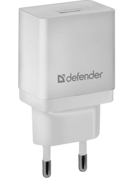 Мережевий зарядний пристрій Defender EPA-10 White, 1xUSB, 5V/2.1A, Package (83549) (6505063)