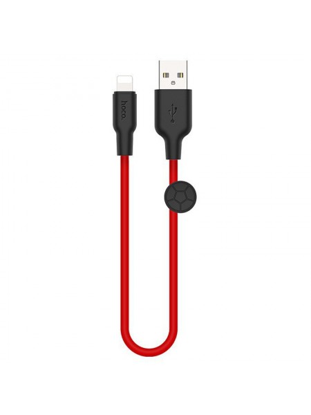 Дата кабель Hoco X21 Plus Silicone Lightning Cable (0.25m) (Black / Red) 931822