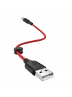 Дата кабель Hoco X21 Plus Silicone Lightning Cable (0.25m) (Black / Red) 931822