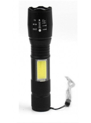 Ліхтар ручний Police T6+COB BL29 акумуляторний від USB Чорний