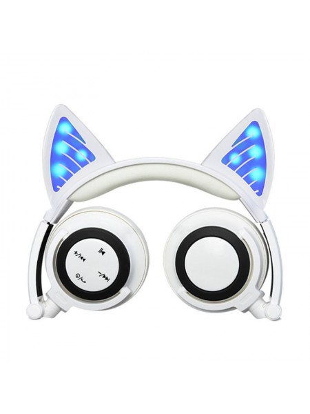 Навушники LINX BL108A Bluetooth навушники з котячими вушками LED Білі (SUN0480)