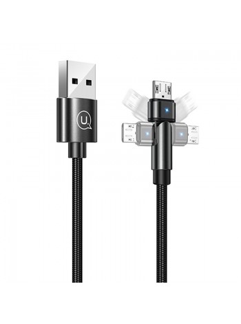 Дата кабель USAMS US-SJ478 U60 Rotatable USB to MicroUSB (1m) (Чорний) 1109307
