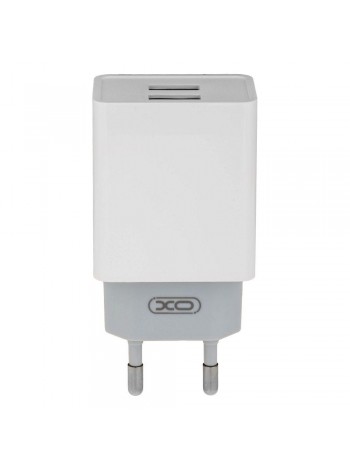 Зарядний пристрій XO L65EU 2.4A адаптер 2 USB + кабель Type C Білий