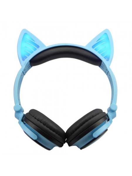 Навушники LINX BL108A Bluetooth навушники з котячими вушками LED Сині (SUN0481)