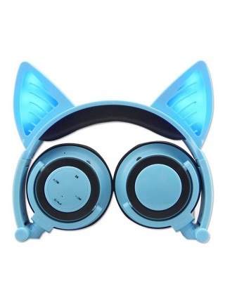 Навушники LINX BL108A Bluetooth навушники з котячими вушками LED Сині (SUN0481)