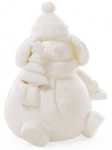 Декоративна ceramic статуетка Сніговичок 18 см з LED-підсвіткою Bona DP42887