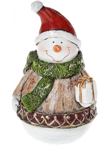 Статуетка Сніговичок із подарунком 14.5 см Bona DP43014