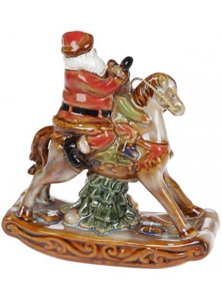 Декоративна статуетка Санта з малюком на конячці 13х5.5х14 см Bona DP69421