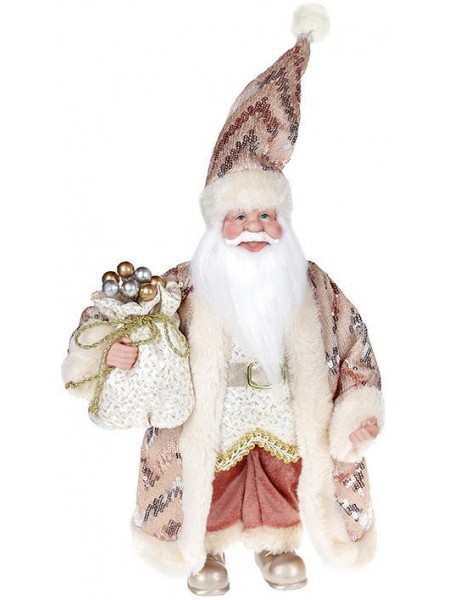 Декоративна статуетка Санта з мішком 30 см, рожевий Bona DP69493