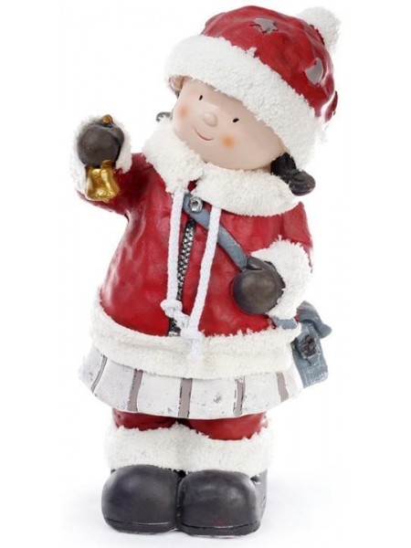 Фігура новорічна ceramic фігура Дівчинка з дзвіночком Bona DP42672
