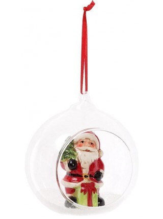 Набір 2 новорічні декоративні підвіски Santa в кулі 10х8.9х10.5 см Bona DP42814