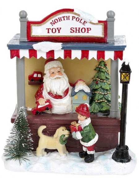 Композиція новорічна North Pole Toy Shop з LED-підсвіткою полістоун Bona DP69433