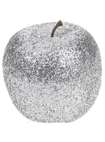 Набір підвісок із 4 шт Яблуко 7 см сріблястий з глітером Bona DP73711