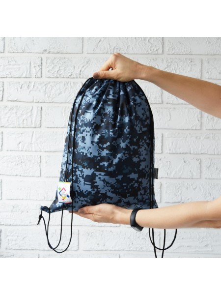 Рюкзак-сумка для одягу та взуття 4Profi Камуфляж синій 35 x 43 см 45818 Синій