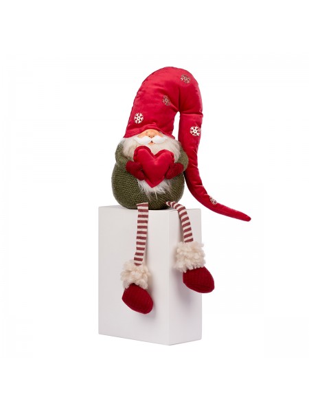Новорічна м'яка іграшка Novogod'ko «Гном із серцем» 51 см 973728 Різнобарвний