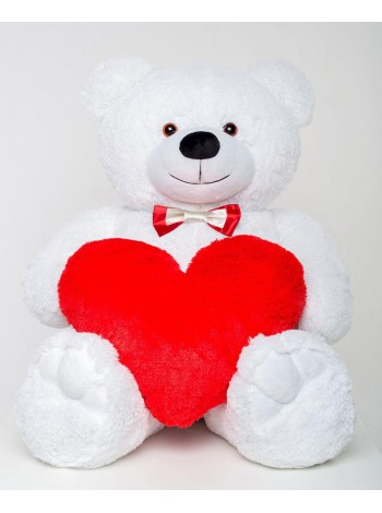 Плюшевий ведмедик із серцем Mister Medved Ренді 130 см Білий